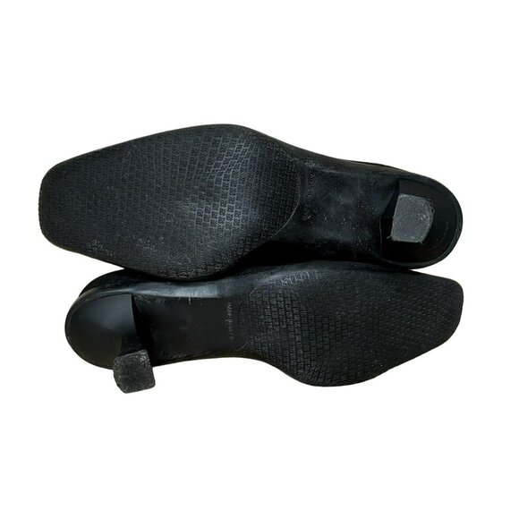 Stuart Weitzman 5M Classic Black Gore-Tex Rainaway Pumps Kitten Heel Square Toe - Picture 5 of 7